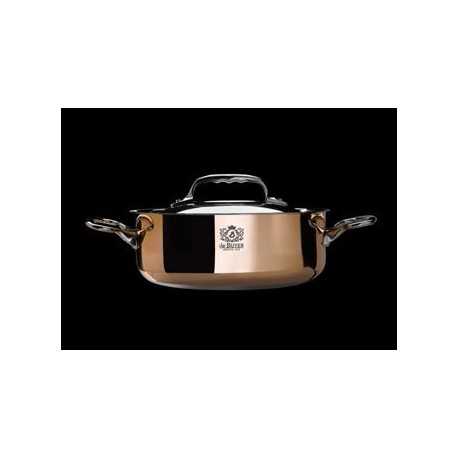 De Buyer 6241.28 De Buyer Sauté-pan Copper Stainless Steel PRIMA MATERA with lid ø11'' - 5.2qt Prima Matera Copper Induction ...