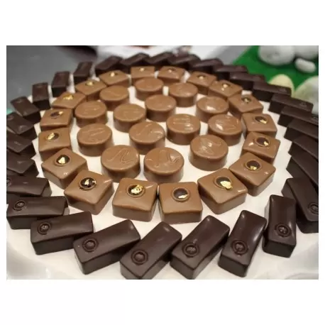 Pavoni PC104 Polycarbonate Chocolate Molds - Artisanal Square Dot 21 pralines. 10 gr ca. Mould 275x135 mm Modern Shaped Molds