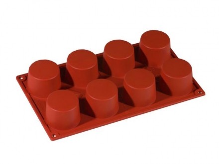 Pavoni FR017 Formaflex Silicone Mold - Cylinder Cupcake-8 Cavity