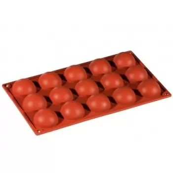 Pavoni FR039 Formaflex Silicone Mold - Hemisphere Half Sphere Silicone Mold ø 50 mm h 23 mm - 15 indents - 175mm x 300mm Non-...