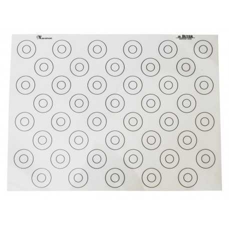 De Buyer 4935.4 De Buyer Nonstick Silicone Macarons mat with 44 marks - 15-3/4''x117/8'' Macarons Mats