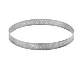 De Buyer 3099.08 De Buyer Stainless Steel Perforated Tart Ring - 3/4'' High Round Ø 8'' Round Tart Ring