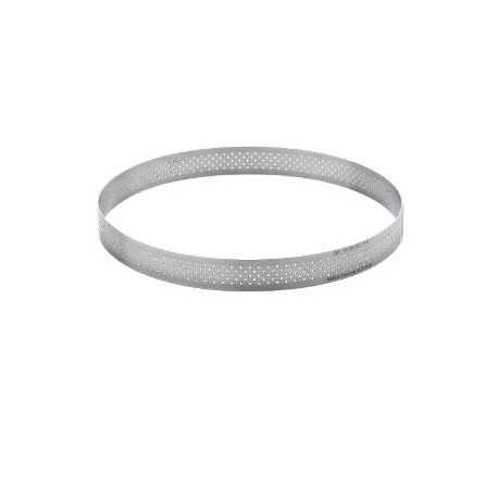 De Buyer 3099.10 De Buyer Stainless Steel Perforated Tart Ring - 3/4'' High Round Ø 12'' Round Tart Ring