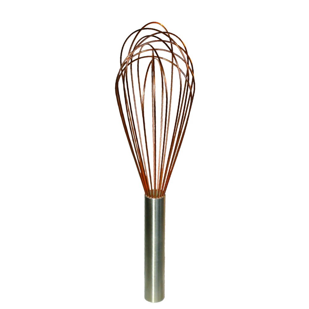 Large heavy duty Copper Whisk for cake or thicker batters making cheese  soups and sauces. All Copper construction with thick copper tines