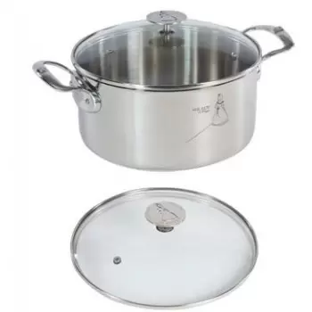 De Buyer FRM08 De Buyer Stewpan Stainless Steel MILADY with glass lid ø 9'' - 5.7qt Milady Stainless Steel Cookware