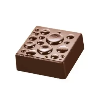 Pastry Chef's Boutique DRC1724 Polycarbonate Chocolate Mold - Drops Squares - 27x27x10mm - 18pcs- 9g Modern Shaped Molds