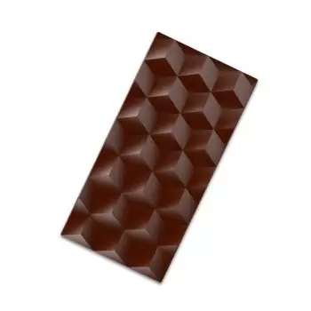 Chocolat Form POP1328 Polycarbonate Chocolate Bars Mold - 3D Cubes - 3 Cavities - Tablets Molds