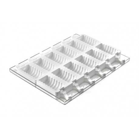 Silikomart Set of 2 Ice Cream Molds GEL04 Tango - Tray and 50 Sticks - Tango Shaped - L 15.5 x W 11.75 x H 1.26