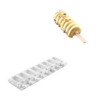 Silikomart Set of 2 Mini Ice Cream Molds GEL04M- Tray and 50 Sticks - Mini Tango Shaped - L 15.5 x W 11.75 x H 1.28