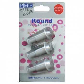 PME MR151 PME ROUND Plungers Cutter 3pce Set Fondant Cutters & Plungers