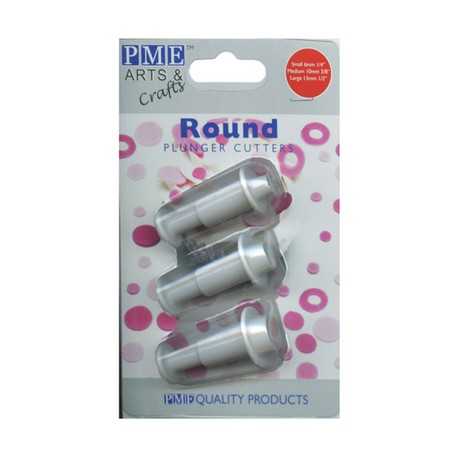 PME MR151 PME ROUND Plungers Cutter 3pce Set Fondant Cutters & Plungers