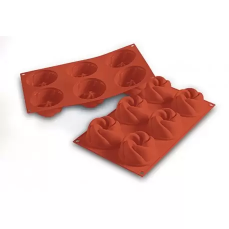 Silikomart SF158 Silikomart Silicone Vertigo Molds - 8 Cavity - Ø77 H - 37mm - 175mm x 300mm Non-Stick Silicone Molds