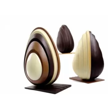 Pavoni KT72 Pavoni Thermoformed Egg Chocolate Mold - mm Ø 130 x 200 H - 2 Pieces Thermoformed Chocolate Molds