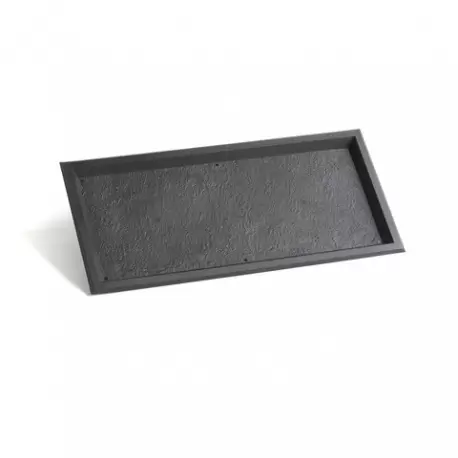 Pastry Chef's Boutique PS52503 - PS Plastic Slate Trays 11.5'' x 5.4'' x 0.4'' - 160pcs Plates and Trays