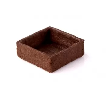 Pastry Chef's Boutique 520003 Chocolate Square Tart Shell Straight Edge coated Inside with Cocoa Butter - 2''x2'' - 100 pces ...