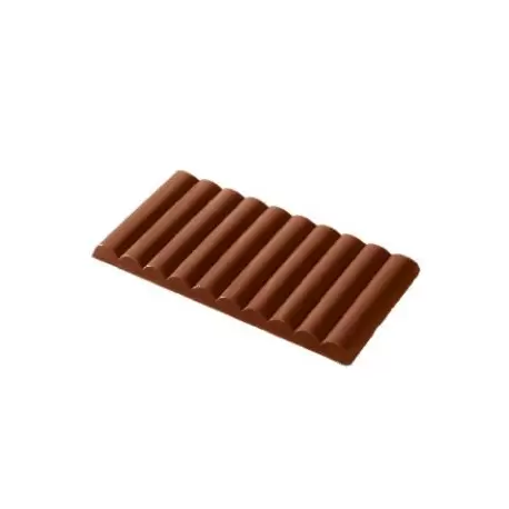 Chocolate World CW2103 Polycarbonate Wave / Rigid Tablet Chocolate Mold - 192 x 93 x 10 mm - 160 gr -275x175x24mm Tablets Molds