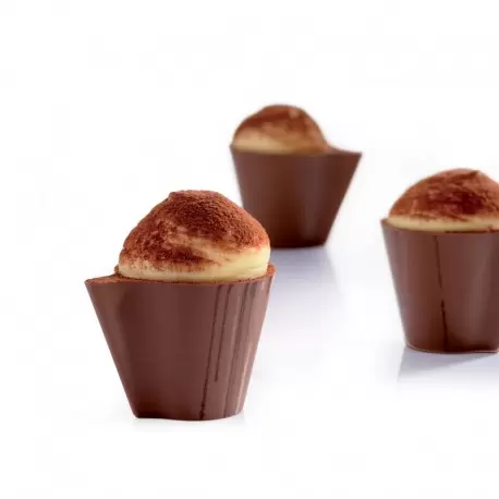 Martellato 20GU005 Polycarbonate Mold Minichocofill Chocolate Cups Mold -24 pcs - 32x42 h29 mm Chocolate Cups Molds