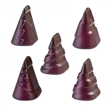 Martellato MA1975 Polycarbonate Chocolate Praline Mold - Christmas Trees - 5x6 pcs 31x22 h22mm - 7 gr approx Holidays Molds