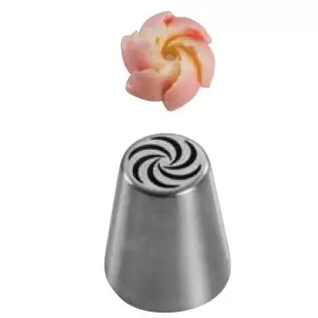 Martellato BX0056 Russian Pastry Tips - Swirled Rose - Size: Ø37 h 42 mm - Top: Ø25 mm Russian Pastry Tips