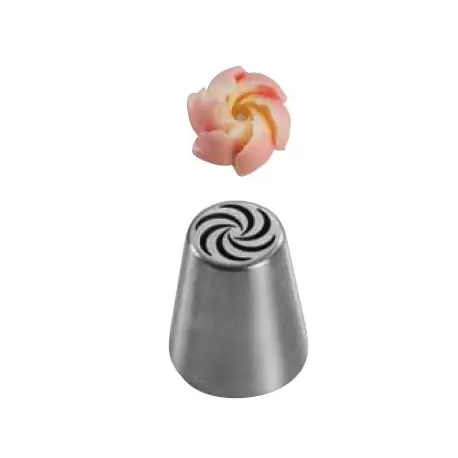 Martellato BX0056 Russian Pastry Tips - Swirled Rose - Size: Ø37 h 42 mm - Top: Ø25 mm Russian Pastry Tips