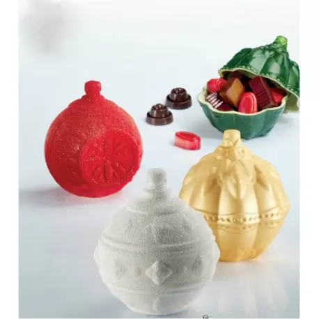 Pavoni KT149 Pavoni Thermoformed Mold - XMAS BALLS - Set of 3 Balls Holidays Molds