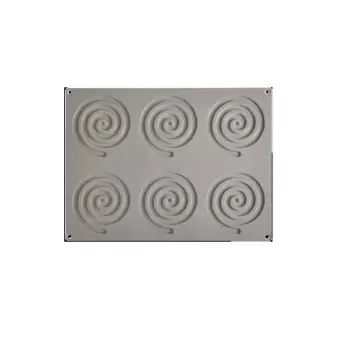 Pavoni Decoration Silicone Mold SPIRALE - GG005 - 6 Indents - Ø 120 X 110 X 3,5 mm - Vol: 15 ml