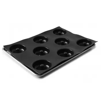 Sasa Demarle FP5587 Sasa Demarle FLEXIPAN Origine Donut Mold - Half Sheet Size - Ø 3.5''- Depth:1.18'' - 12.2'' x 17.3'' - 8 ...