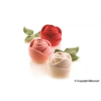 Silikomart ROSA 145 Silicone 3D Mold - Ø 70 h 55 mm - 6 Cavity - 143 ml each.