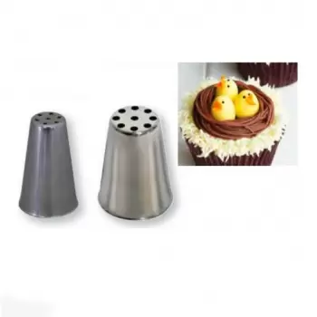 De Buyer 2126.00 De Buyer Stainless Steel Bird Nest Pastry Tips - 7 Holes Ø1.3mm Specialty Pastry Tips