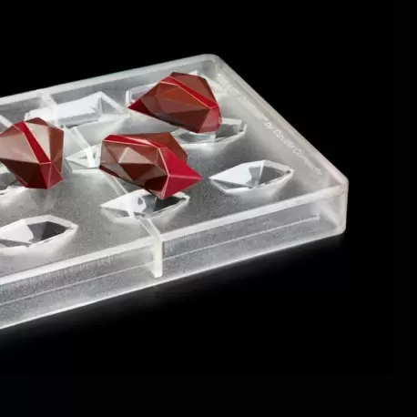 Pavoni Polycarbonate Chocolate Mold - HEART DESIGN by DAVIDE COMASCHI - 18Cavities - 275mm x 135mm