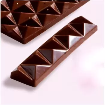 Martellato MA1915 Polycarbonate Chocolate Pyramid Single Bar Mold - 8 pcs 123x27 h12mm - 30gr Tablets Molds