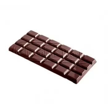 Polycarbonate Break Apart Tablet Chocolate Mold - 156 x 77 x 8 mm - 80 gr - 3x1 Cavity - 275x175x24 mm