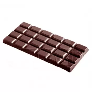 Polycarbonate Break Apart Tablet Chocolate Mold - 155 x 77 x 9 mm - 108 gr - 1x3 Cavity - 275x175x24 mm