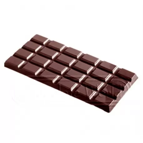 Polycarbonate Break Apart Tablet Chocolate Mold - 155 x 77 x 9 mm - 108 gr - 1x3 Cavity - 275x175x24 mm