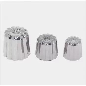 De Buyer 3065.55 De Buyer Stainless Steel Caneles Bordelais Molds - Large Caneles ø 2 1/8'' Baba & Canneles Molds