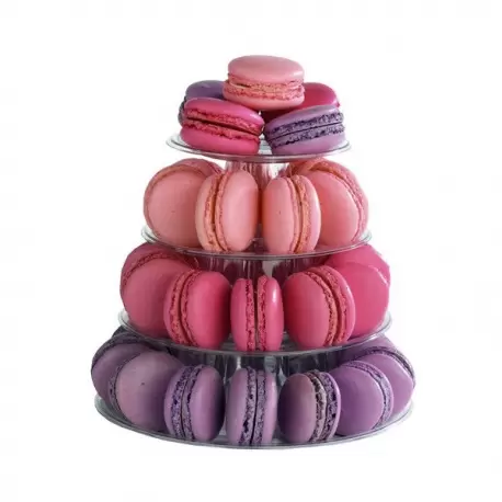 Pastry Chef's Boutique M12065 Small Clear Macarons Pyramid Holder - Holds 35-40 Macarons - Height: 20 cm - Base: Ø 18 cm - Pa...