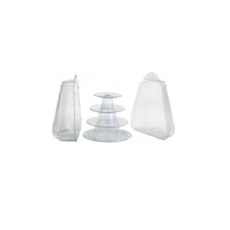 Pastry Chef's Boutique M12065 Small Clear Macarons Pyramid Holder - Holds 35-40 Macarons - Height: 20 cm - Base: Ø 18 cm - Pa...