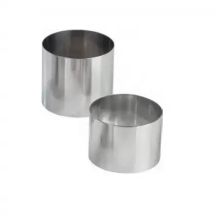 Pastry Chef's Boutique M07394 Stainless Steel Round Individual Pastry Ring - Ø 5 cm x 5cm - each Individual Cake Rings