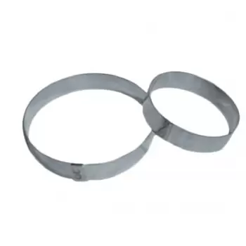 Pastry Chef's Boutique M6506 Stainless Steel Round Tart Ring ø 9 cm - 1.6 cm High - Pack of 6 Finger & Individual Tart Rings