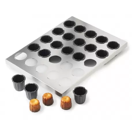 Matfer Bourgeat 347416 Matfer Bourgeat Exoglass® Medium Caneles Baking Set - Ø 1 3/4" - 25 pcs Exoglass Molds