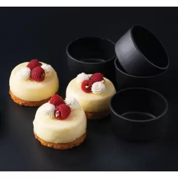 Matfer Bourgeat 345604 Matfer Bourgeat Exoglass® Individual Ramekin Cheesecake Mold - Ø 3 1/8x 1 1/2 - 4Oz. - Pack of 6 Exo...