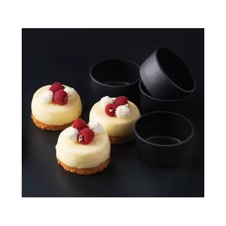 Matfer Bourgeat 345604 Matfer Bourgeat Exoglass® Individual Ramekin Cheesecake Mold - Ø 3 1/8x 1 1/2 - 4Oz. - Pack of 6 Exo...