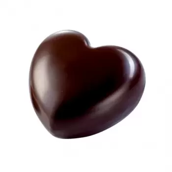 Martellato MA1996 Polycarbonate Big Heart Chocolate Mold - 6 pcs - 45gr - 75x70x22 mm Valentine's Molds