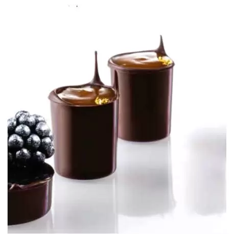 Martellato 20GU006 Polycarbonate Minichocofill Chocolate Cylinder Cups Mold - 28 Cavity - 6 gr - Ø27 h31 mm Chocolate Cups Molds