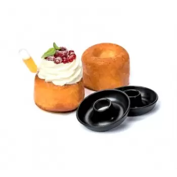 Matfer Bourgeat 345621 Matfer Bourgeat Exoglass® Open Savarin Donut Molds - Ø 2 3/4" - H 5/8" (15 mm) - 1 1/2 oz - Pack of 12...