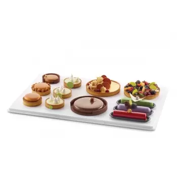 Silikomart 99.434.87.0000 Level Tray - Entremets Level tray - 600 x 400 x 55 mm - White Pastries, Macarons and Cookies Storage