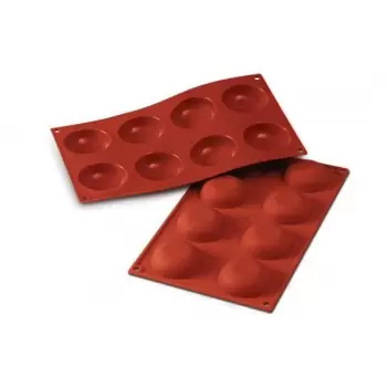 Silikomart SF053 Silikomart Pomponnettes Silicone Molds - Ø 60 mm x 20 mm - 40 ml - 8 Cavity Non-Stick Silicone Molds