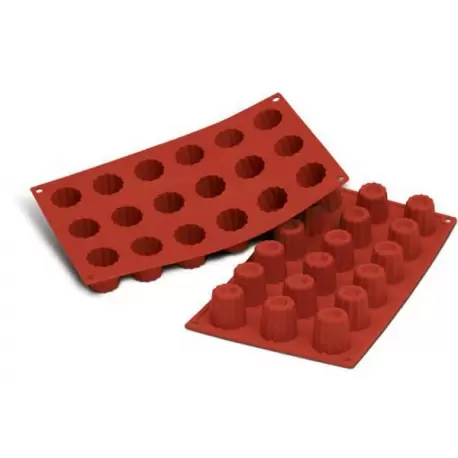 Silikomart SF033 Silikomart Silicone Mold - Mini Canneles Bordelais - Ø35mm - 180mm x 335mm x 35mm H - 18 Cavity - 30mL Non-S...