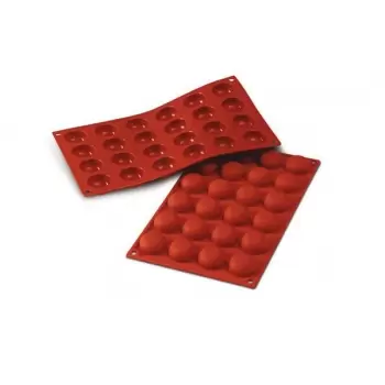 Silikomart SF009 Silikomart Silicone Mold - Mini Pomponnettes - Ø34mm - 180mm x 23mm x 16mm H - 24 Cavity - 18mL Non-Stick Si...