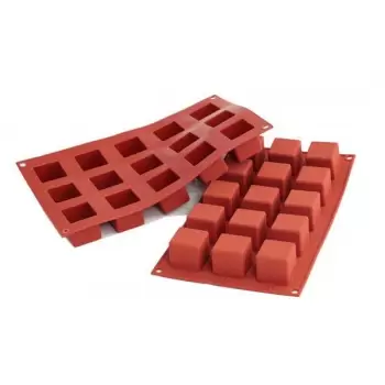 Silikomart SF105 Silikomart Silicone Molds - Mini Cubes - 35 x 35 x 35 mm - 42 ml - 15 Cavity Non-Stick Silicone Molds